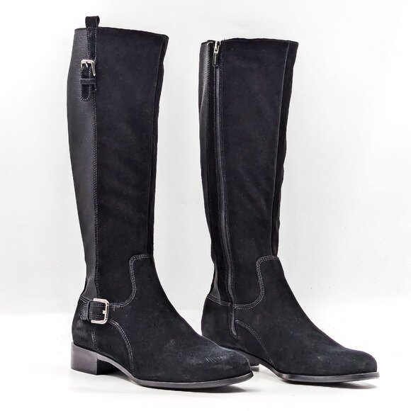 La Canadienne Saint Women Elastic Black Leather Knee Dress...